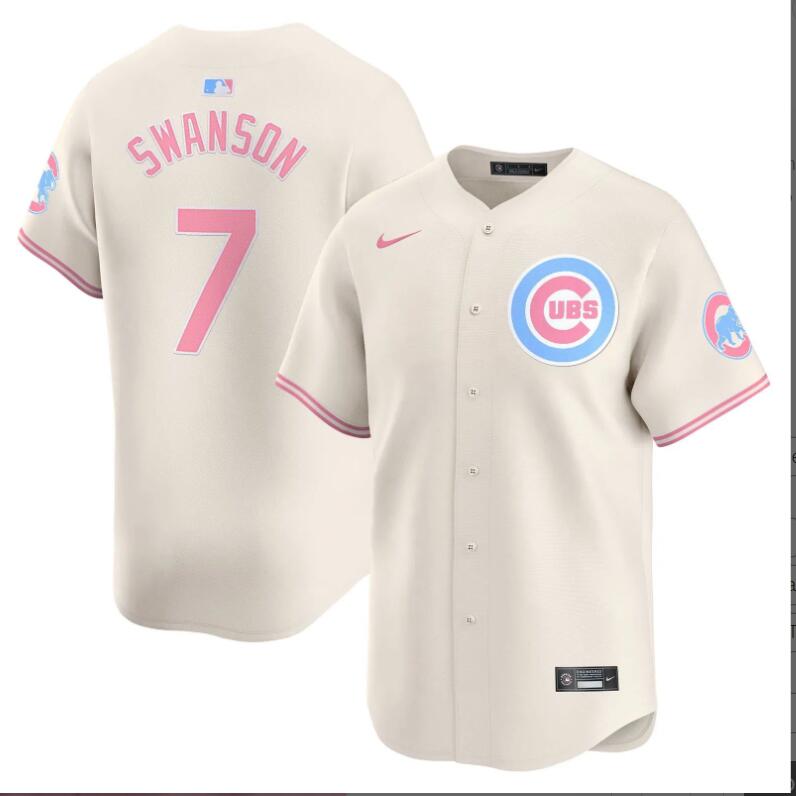 Men Chicago Cubs #7 Swanson cream 2024 Nike MLB jersey